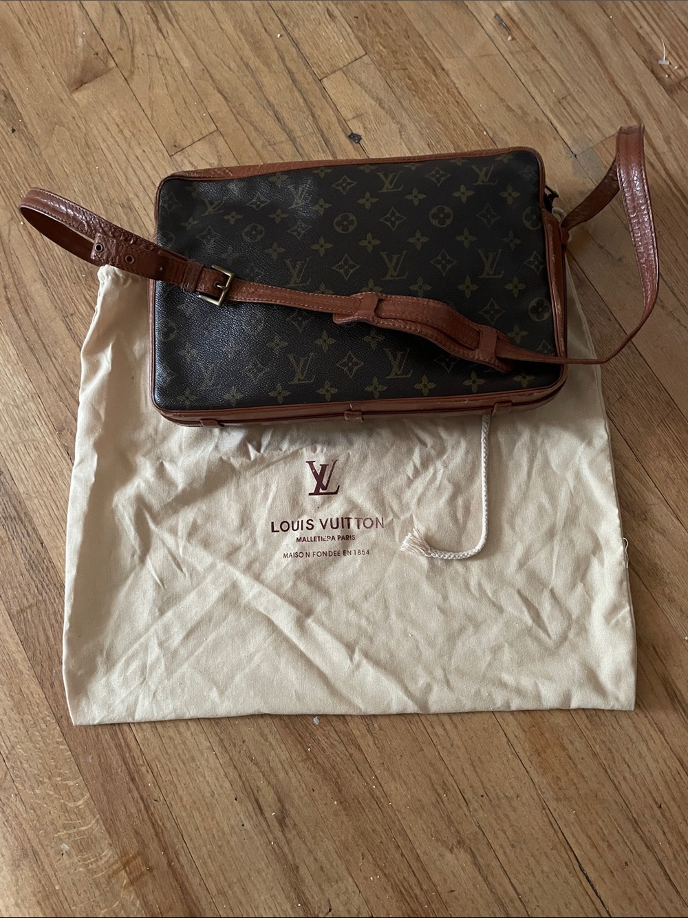 Louis Vuitton Brown and Tan Monogram Messenger Bag